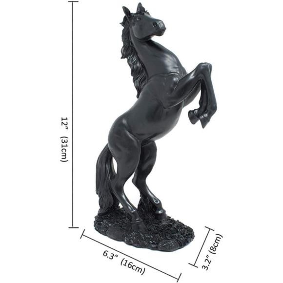 Standing Horse Resin StatueResin Standing Fighting Horse Sculpture for HomeDecor - Picture 6 of 6